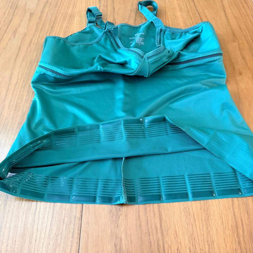 Ruby Ribbon Cami Size 40 Siren Green Palm Leaf Full Support V Neck Lace - Picture 6 of 13